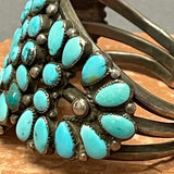 Vintage Navajo Cluster Design Bracelet with Natural Turquoise    (DC39)