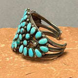 Vintage Navajo Cluster Design Bracelet with Natural Turquoise    (DC39)