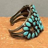 Vintage Navajo Cluster Design Bracelet with Natural Turquoise    (DC39)