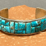 Daisy Brown Vintage Navajo Turquoise Cobblestone Sterling Silver Cuff  (KK17)
