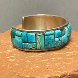 Daisy Brown Vintage Navajo Turquoise Cobblestone Sterling Silver Cuff  (KK17)
