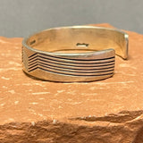 Jennifer Curtis Vintage Navajo Stamped Sterling Silver Cuff  (SS13)
