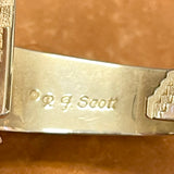 Raynard Scott Vintage Navajo Stamped Asymmetrical Sterling Silver Cuff - Ray Scott bracelet  (SS16)