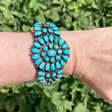 Vintage Navajo Cluster Design Bracelet with Natural Turquoise    (DC39)
