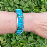 Daisy Brown Vintage Navajo Turquoise Cobblestone Sterling Silver Cuff  (KK17)