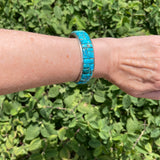 Daisy Brown Vintage Navajo Turquoise Cobblestone Sterling Silver Cuff  (KK17)