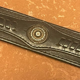 Vintage Navajo Extra Large Turquoise Belt Buckle on Black Leather Belt  (TD2)