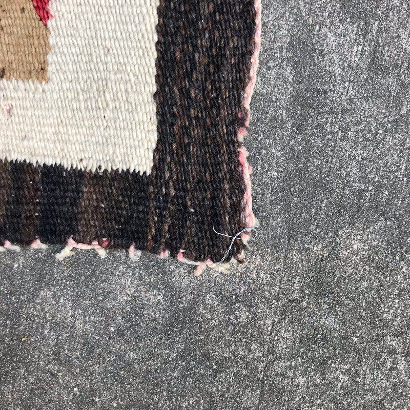 Antique Navajo Rug Weaving in Eyedazzler Style, authentic Native American, handwoven (GM372)