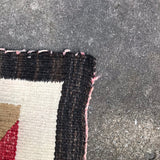 Antique Navajo Rug Weaving in Eyedazzler Style, authentic Native American, handwoven (GM372)