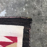 Antique Navajo Rug Weaving in Eyedazzler Style, authentic Native American, handwoven (GM372)