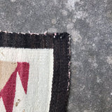 Antique Navajo Rug Weaving in Eyedazzler Style, authentic Native American, handwoven (GM372)