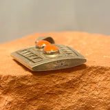 Everett and Mary Teller, Navajo Sterling Silver Overlay Reversible Pendant with Coral Stones  (JF141)
