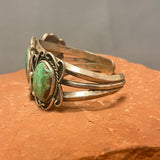 Authentic Navajo Three Stone Bracelet with Natural Turquoise, vintage   (JF23)
