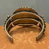 Vintage Navajo Cluster Design Bracelet with Natural Turquoise. Authentic Navajo bracelet    (JF25)
