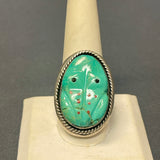 Vintage Zuni Turquoise Frog Fetish Ring, vintage Native American - size 10.5  (JF26)