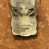 Alvina Quam, Zuni Necklace and Ring Set with Turquoise Stones in Sterling Silver, vintage  (JF152)