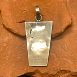 Longhair Kachina Design Sterling Silver Hopi Overlay Pendant with Inlaid Stones, signed FL (JF143)