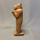 Larry Wilson Carved Wooden Standing Brown Bear, Navajo   (NLC8)
