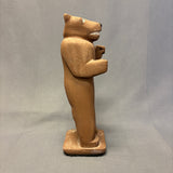 Larry Wilson Carved Wooden Standing Brown Bear, Navajo   (NLC8)