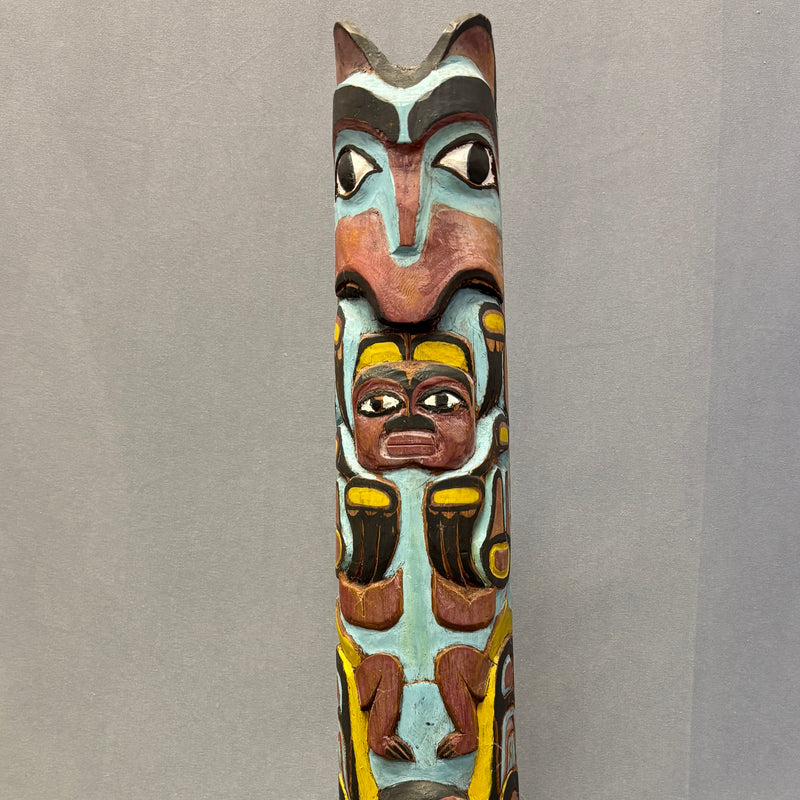 Antique Northwest Coast Carved and Painted Wooden Totem   (NLC9)