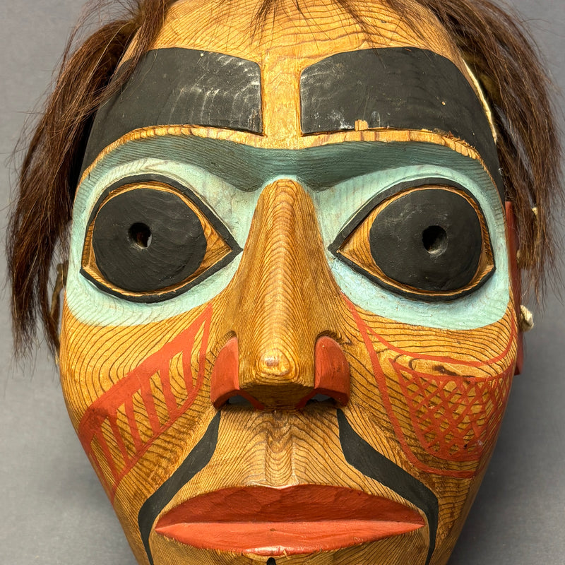 Antique Northwest Coast Haida Gwaii Carved and Painted Wooden Mask ca. 1930s (NLC10)