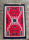 Navajo Rug Weaving with Storm Pattern, authentic Native American, handwoven  (RS64)
