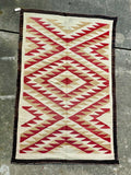 Antique Navajo Rug Weaving in Eyedazzler Style, authentic Native American, handwoven (GM372)