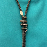 Effie Calavaza Vintage Zuni Snake Bolo with Matching Snake Tips, authentic Native American   (JF104)