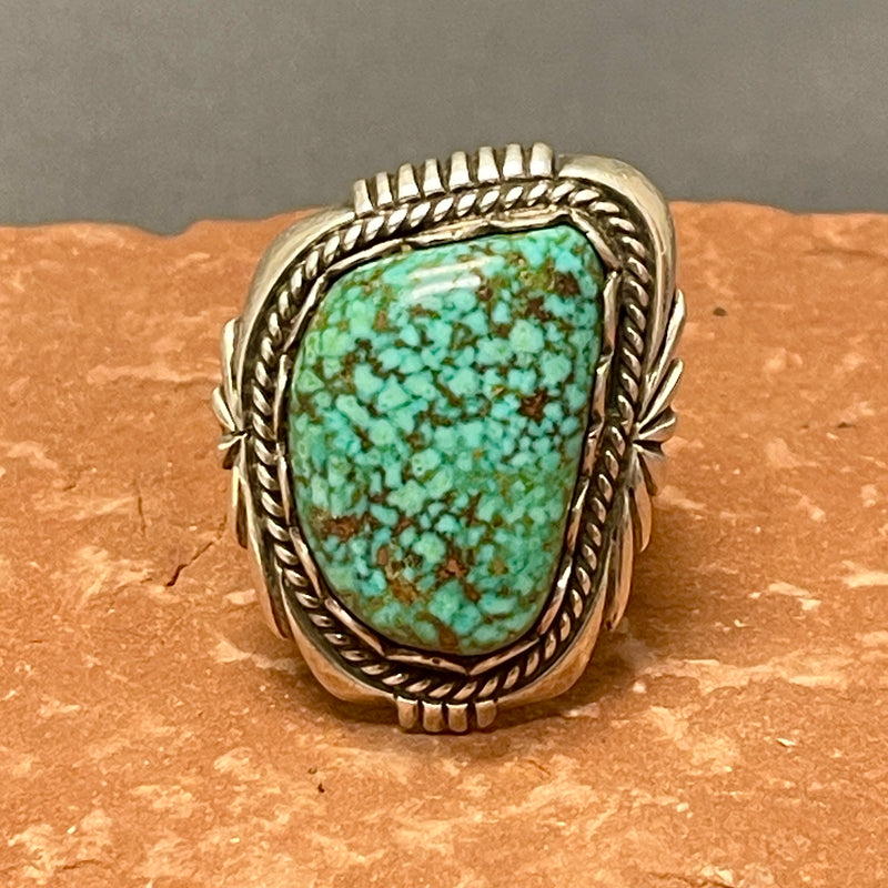 Large Navajo Turquoise and Sterling Silver Ring - size 10.5   (JF31)