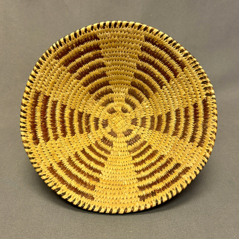 Vintage Tohono O'odham (Papago) Coiled Basket with Blossom Pattern, authentic Native American  (JFB13)