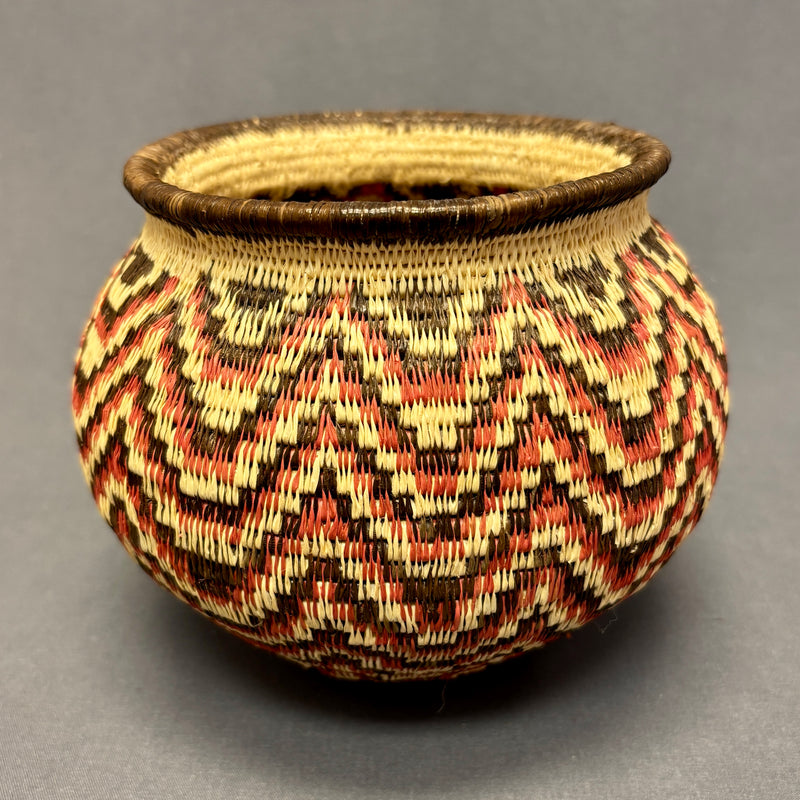 Vintage Wounaan and Embera Basket with Geometric Design, Panama   (JFB7)