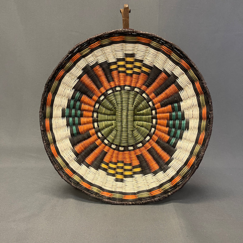 Dora Tawahongva-Vintage Hopi Third Mesa Wicker Plaque Basket  (JM103)