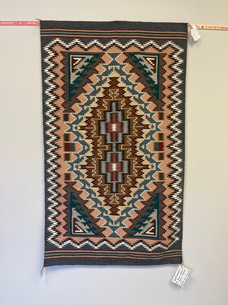 Roselyn Begay Navajo Burntwater style rug, vintage Native American  (JM118)
