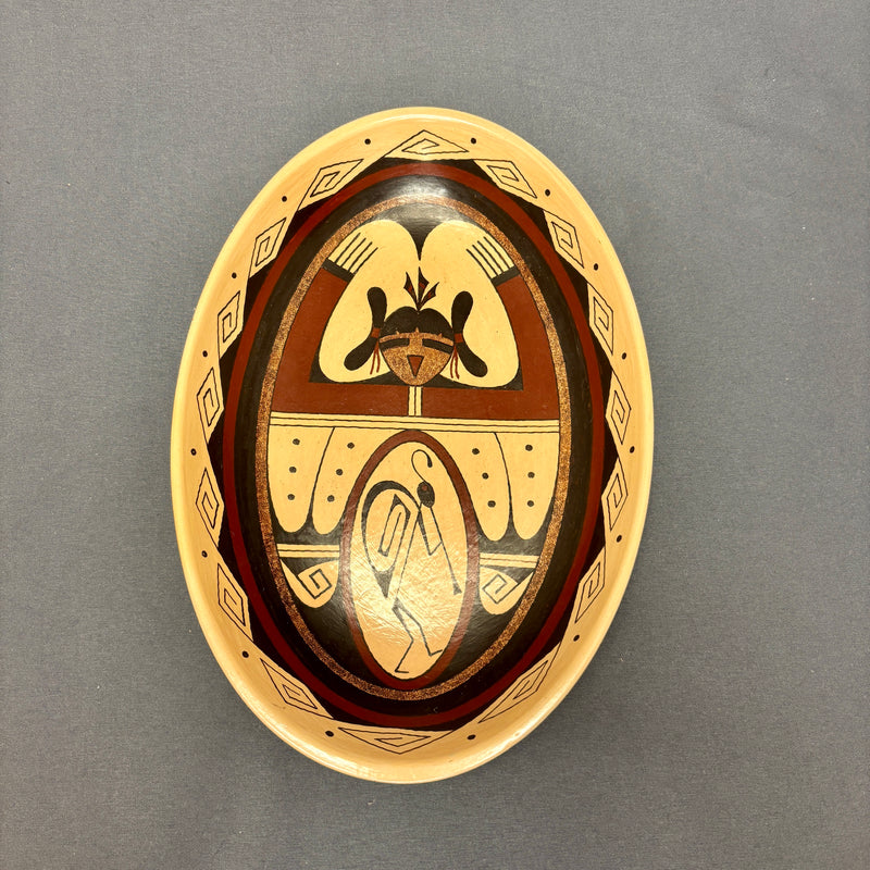 Stetson Setalla, Hopi Painted Oval Pottery Dish  (JM123)