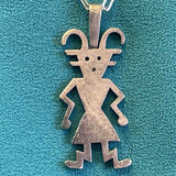 Authentic Hopi Silver Kachina Pendant on Chain  (JM176)