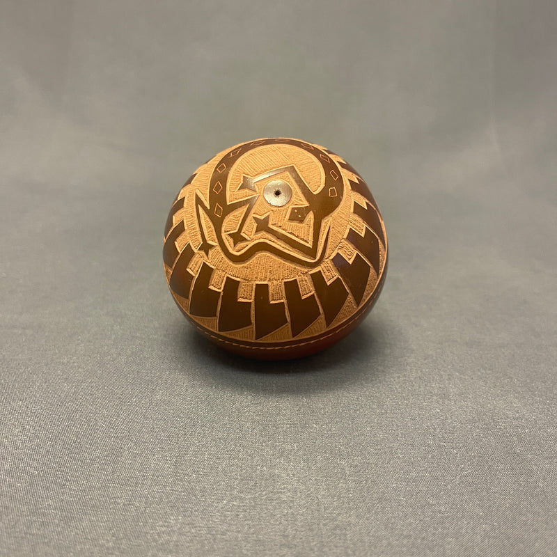 Dolly Naranjo  Vintage Santa Clara Pueblo Handmade Seed Pot with Etched Lizard Design(JM18)