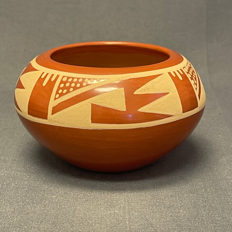 Kathy Gutierrez, San Ildefonso Pueblo Vintage Handmade Polished and Painted Clay Pot (JM20)