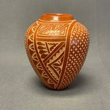 Wilma Baca Tosa, Jemez Pueblo - Authentic Jemez Handmade Etched Pot (JM24)