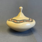 B.J. Fragua, Jemez Pueblo Handmade Painted Pot with Narrow Neck and Stopper Lid (JM26)