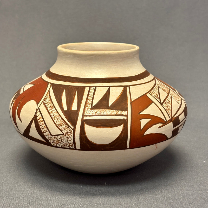 Loretta Navasie, Hopi White Slip Painted Pot  (JM37)