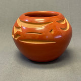 Tricia Velarde - Vintage Santa Clara Pueblo, Handmade Carved and Polished Clay Pot with Avanyu Design (JM3)