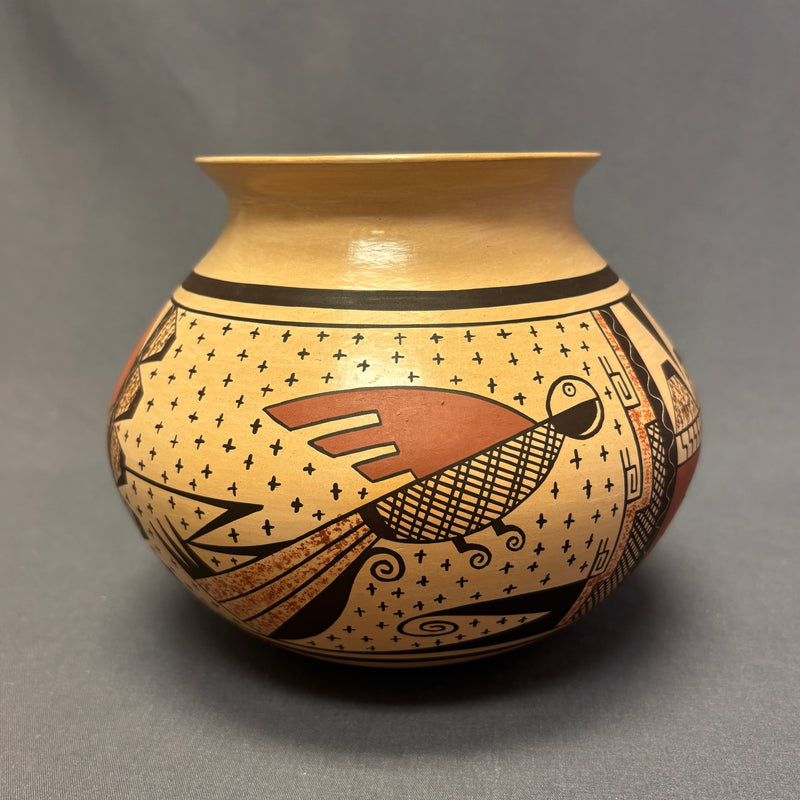 Agnes Setalla Nahsonhoya, Hopi Painted Pot with Bird Design  (JM51)