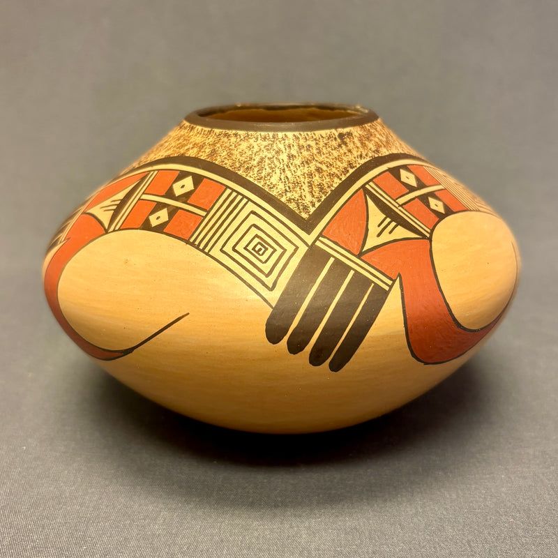 James Nampeyo, Hopi Painted Pot with Parrot Tail Design  (JM55)