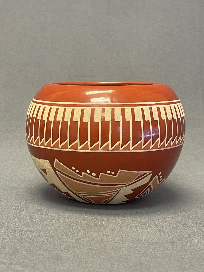 Earlene Youngbird Tafoya, Vintage Santa Clara Pueblo, Handmade Polished and Painted Clay Pot (JM5)