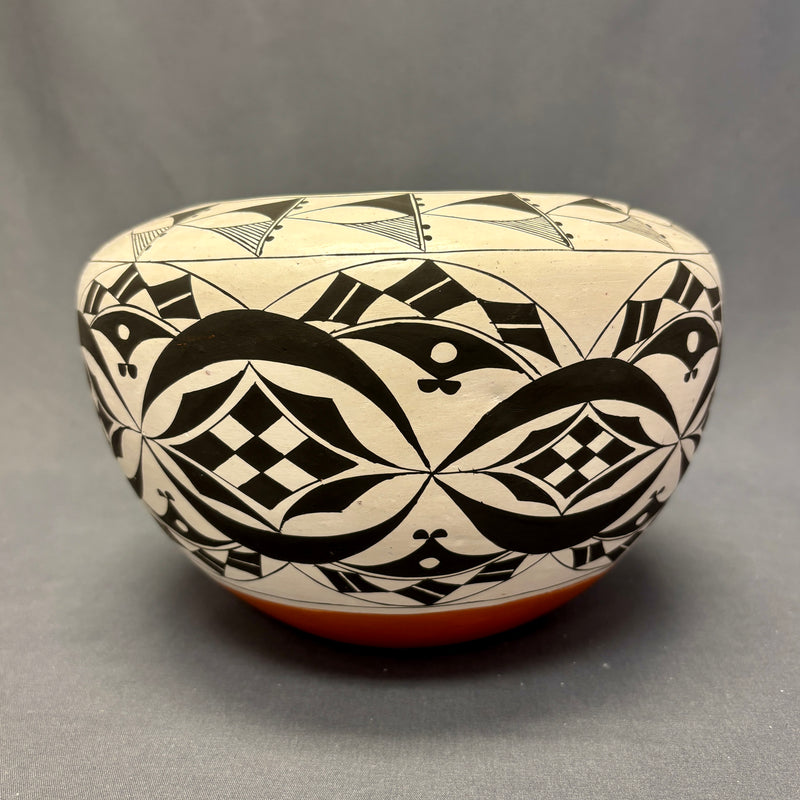 Franklin Peters Vintage Acoma Pueblo Painted Pot with Geometric Design   (JM79)
