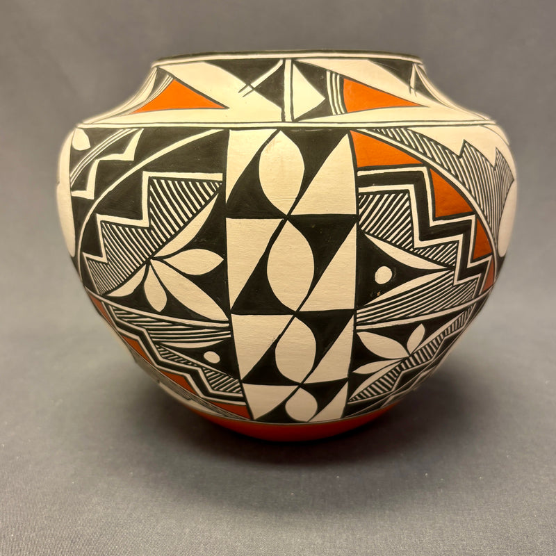 Rachel Aragon Acoma Pueblo Painted Olla with Geometric Design   (JM82)
