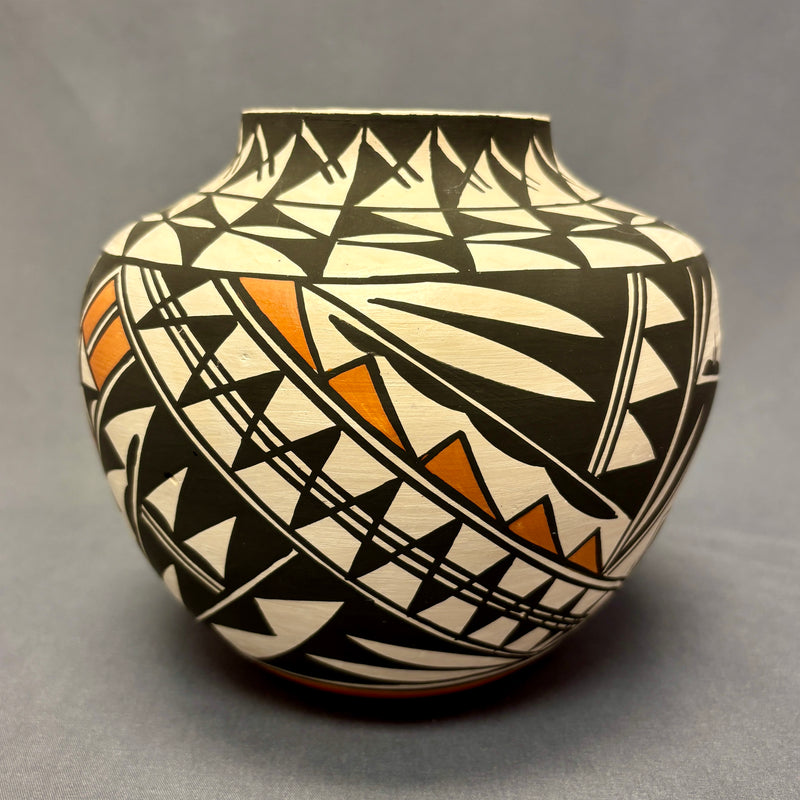 Myron Estevan Vintage Acoma Pueblo Painted Pot with Geometric Design   (JM84)