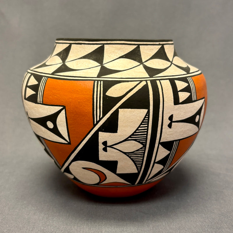 Rachel Aragon Acoma Pueblo Painted Olla with Geometric Design   (JM86)