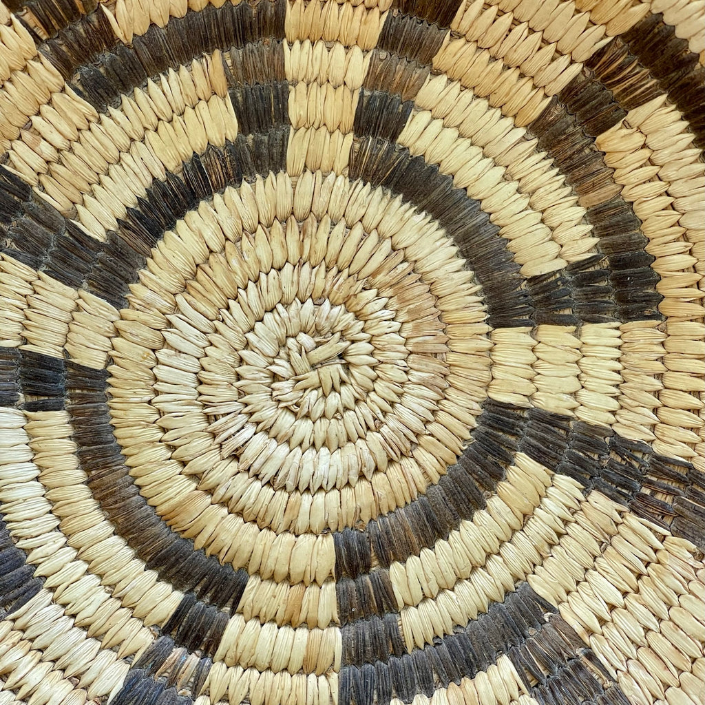 Vintage Native American Tohono O'odham (Papago) Coiled Basket with Fret Design made with Yucca and Devil's Claw (LN2)
