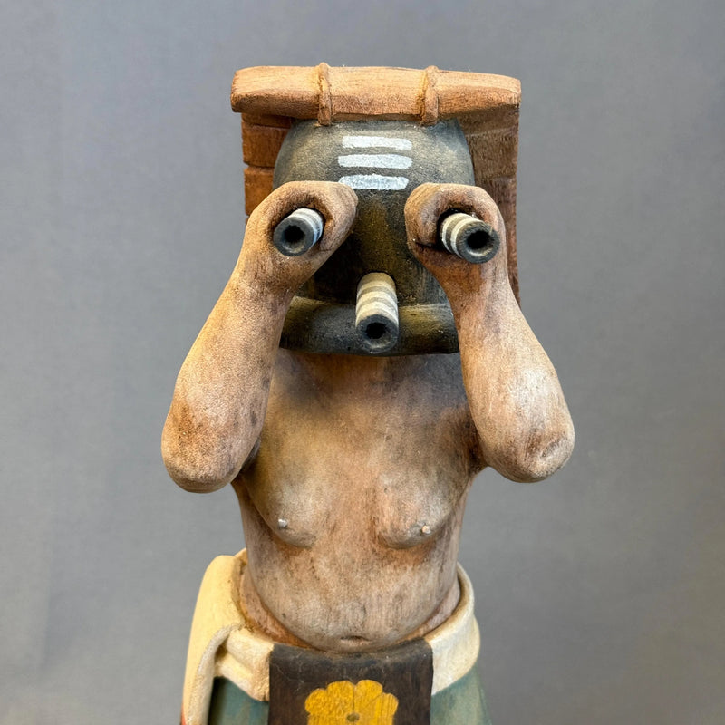 Mocking Kachina-Kwikwilyaka, genuine Hopi Katsina by Jim Fred and Alvin James Makyah (GM566)